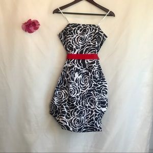 City Triangles strapless black & white dress